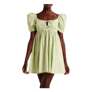 Abercrombie & Fitch Lime Puff Sleeve Dress XL Petite: NEW